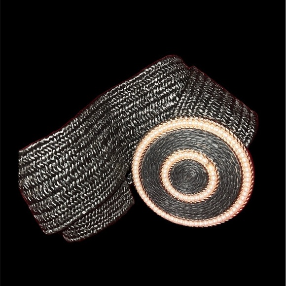 Vintage Wide Natural Straw Round Buckle Belt  Women’s Size XS - Picture 1 of 13